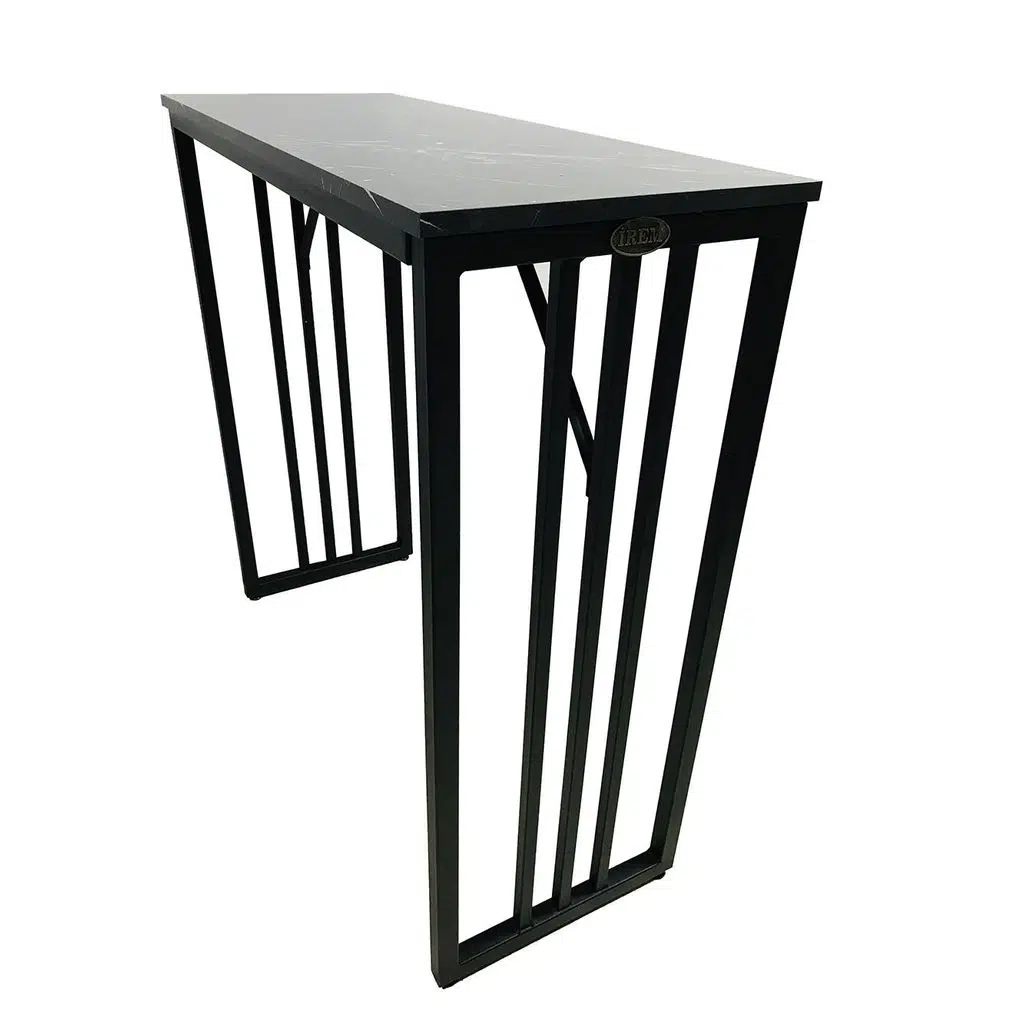 Bar Tipi Masa Bar Masası Metal Ayaklı Masa-Siyah-Ücretsiz Kargo