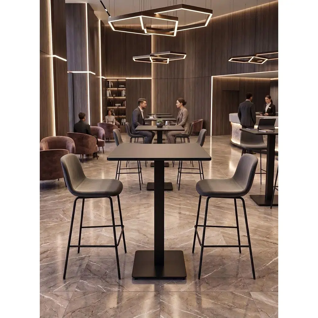 Matte Prime Bistro Masa 102cm Füme Tablalı - Kafe Restoran Otel Masası